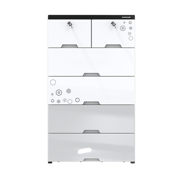 Tủ nhựa đôi 6 ngăn Happy Family Sunhouse KS-CA688F6, Chất liệu PP an toàn sức khỏe, Dễ dàng tháo lắp, 6 ngăn chứa rộng rãi
