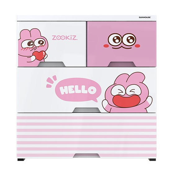 Tủ nhựa sơ sinh 4 ngăn Happy Baby Sunhouse KS-CA688G4, Chất liệu PP an toàn sức khỏe, Dễ dàng tháo lắp, 4 ngăn chứa rộng rãi