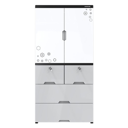 Tủ nhựa 2 cánh 4 ngăn Happy Family Sunhouse KS-CA1400F4, Chất liệu PP an toàn sức khỏe, Dễ dàng tháo lắp, 4 ngăn chứa rộng rãi