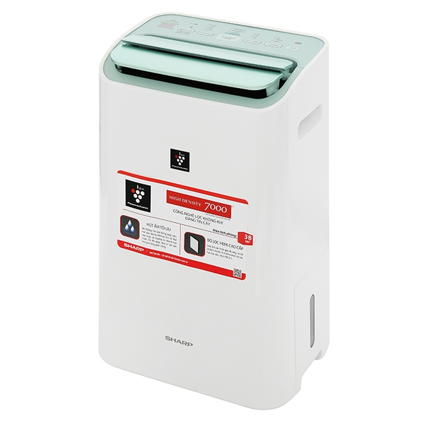Máy lọc không khí và hút ẩm Sharp DW-E16FA-W, Công suất 260W, Công suất hút 16Lít/Ngày, Diện tích sử dụng 38m2, Dung tích bình chứa 3 Lít, Bảo hành 12 tháng