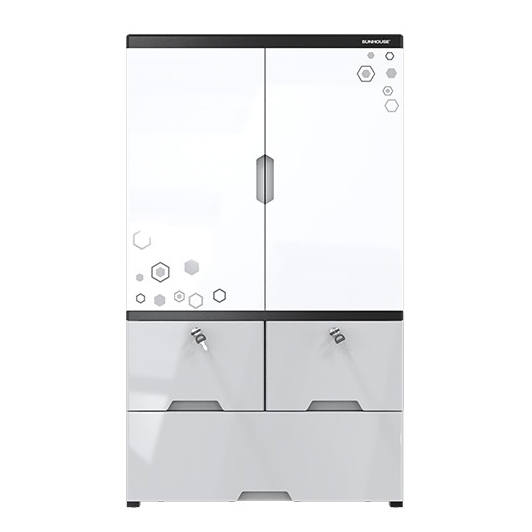 Tủ nhựa 2 cánh 3 ngăn Happy Family Sunhouse KS-CA1177F3, Chất liệu PP an toàn sức khỏe, Dễ dàng tháo lắp, 3 ngăn chứa rộng rãi