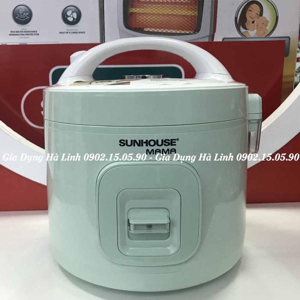 Nồi cơm điện Sunhouse Mama SHD8665B, Công suất 900W, Dung tích 1,8 Lít, Lòng nồi hợp kim nhôm phủ chống dính Ceramic, Bảo hành 24 tháng