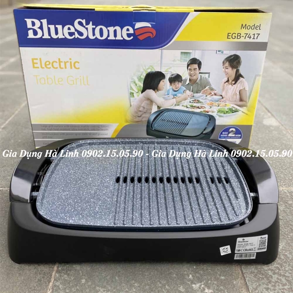 Bếp nướng Bluestone EGB7417, Công suất 2000W, Mặt bếp hợp kim nhôm phủ chống dính Ceramic vân đá, Điều khiển núm xoay, Bảo hành 24 tháng