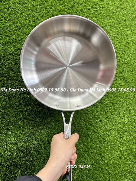 Chảo inox nguyên khối elmich Trimax EL-3738Max, Đường kính 24cm, Chất liệu inox 304 không có chống dính, Sử dụng trên mọi loại bếp, 2353738Max