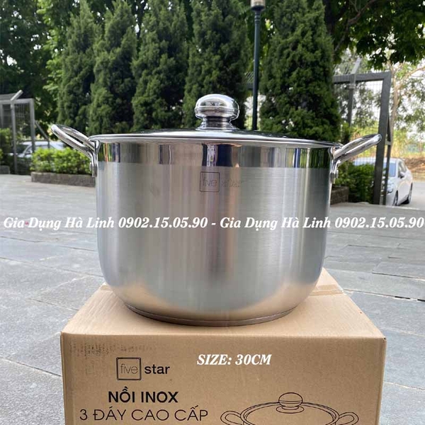 Nồi luộc gà Fivestar THT-FSN30002, Đường kính 30cm, Chất liệu inox 430 cao cấp an toàn sức khỏe, Đáy 3 lớp dày dặn, Sử dụng trên mọi loại bếp