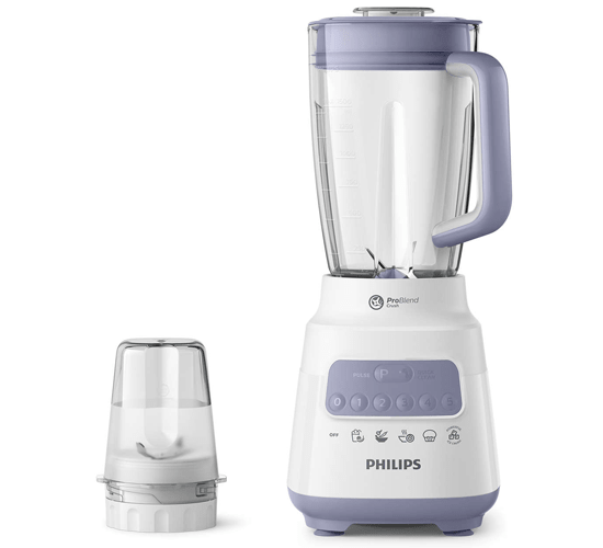 Máy xay sinh tố Philips HR2221, Công suất 700W, Dung tích 1.5 lít, Cối nhựa cao cấp, Lưỡi dao bằng thép không gỉ siêu bền, Bảo hành 2 năm