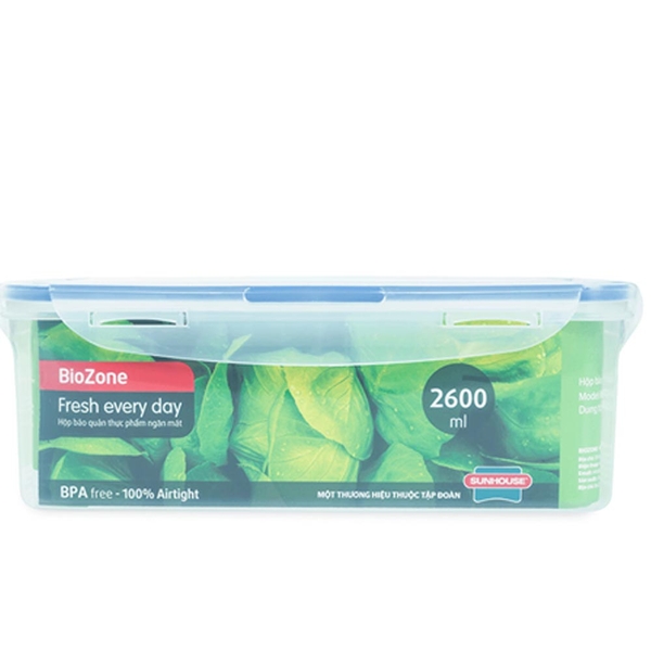 Hộp Bảo Quản Thực Phẩm ngăn mát Biozone 2600ml, KB-CO2600P