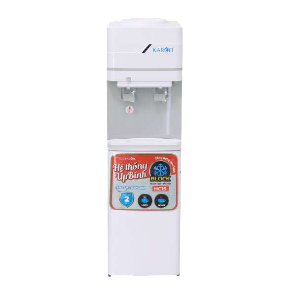 Cây nóng lạnh Karofi úp bình HC15 - 2 vòi nóng lạnh riêng biệt, khoang chứa đồ tiện lợi, bảo hành 24 tháng tại nhà