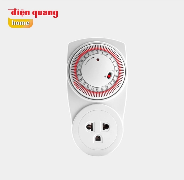 Ổ cắm hẹn giờ Điện Quang ĐQ ESK MT03 WR 13, 62228146 - Công suất 2500W, Điều chỉnh cơ