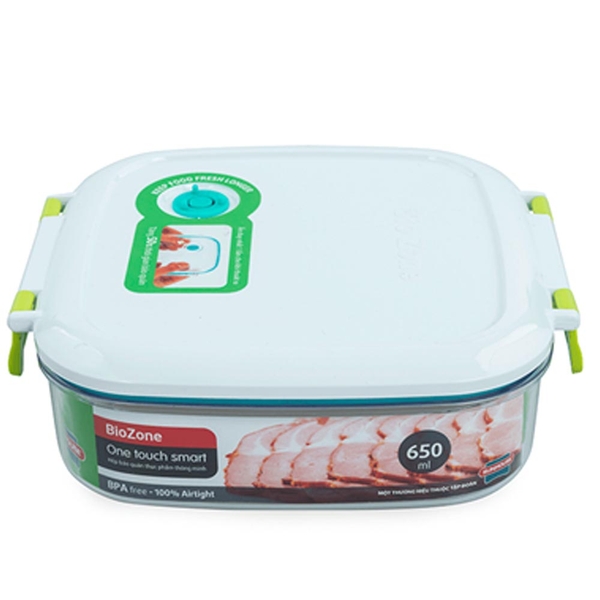 Hộp bảo quản thực phẩm thông minh Biozone vuông 650ml, KB-SM650S1