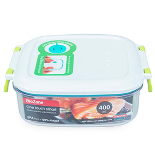 Hộp bảo quản thực phẩm thông minh Biozone vuông 400ml, KB-SM400S1