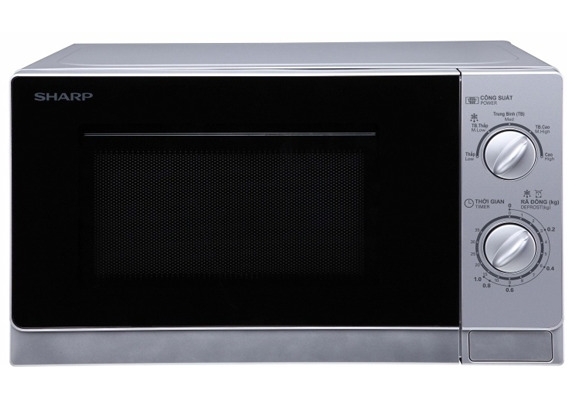 Lò vi sóng Sharp R-205VN-S, Công suất 800W, Dung tích 20 lít, Có chức năng hâm nóng rã đông, Bảo hành chính hãng 12 tháng