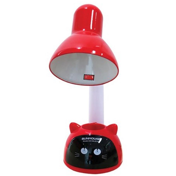 Đèn bàn Sunhouse SHE-18LED-A6, Công suất 6W, Có hộc để bút, Điều khiển công tắc, Bảo hành 12 tháng