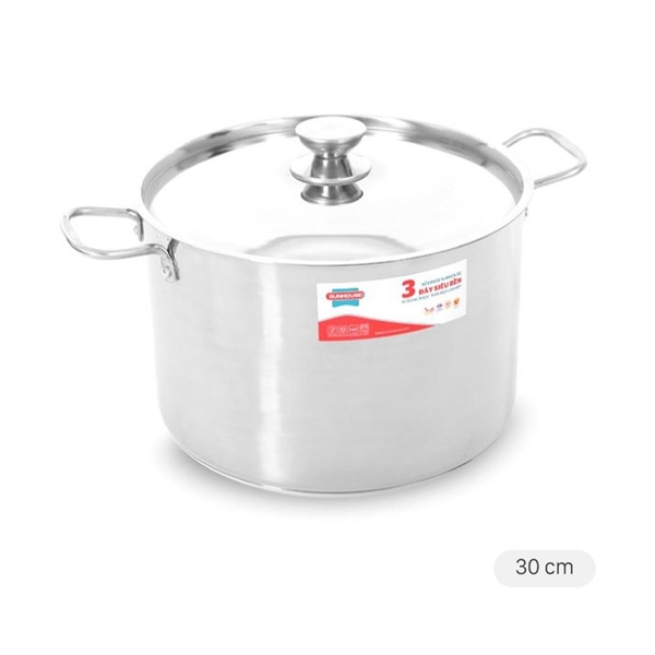 Nồi luộc gà Sunhouse SHG300-30, size 30cm, thiết kế 3 đáy dày dặn, chắc chắn