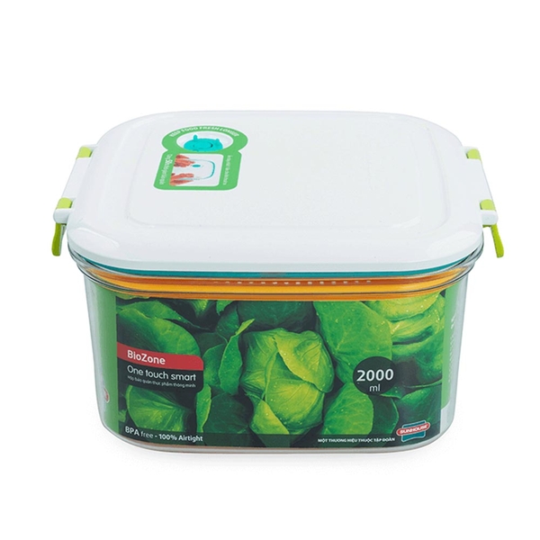 Hộp bảo quản thực phẩm thông minh Biozone + rổ 2000ml, KB-SM2000S1R