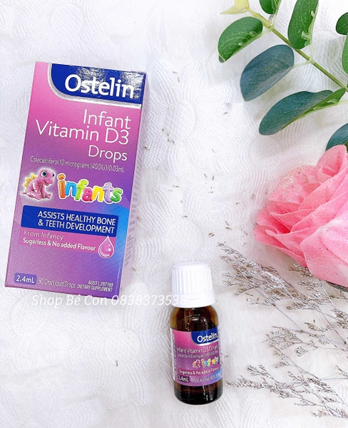 Ostelin Vitamin D3 dạng giọt cho bé sơ sinh 2,4ml