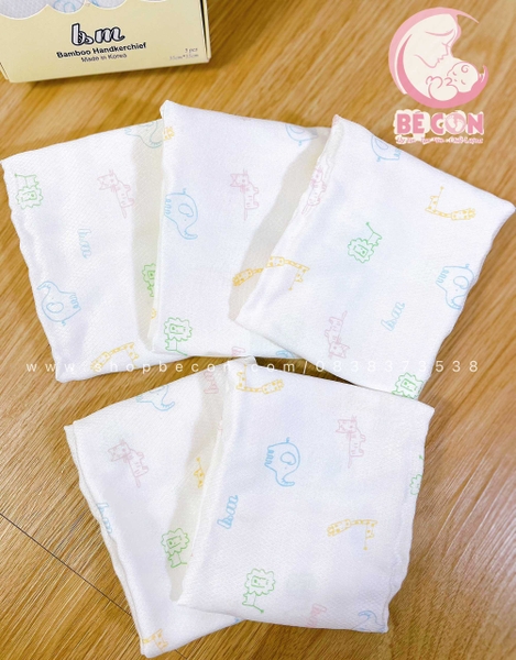 Set 5 khăn sữa sợi tre B&M Hàn Quốc