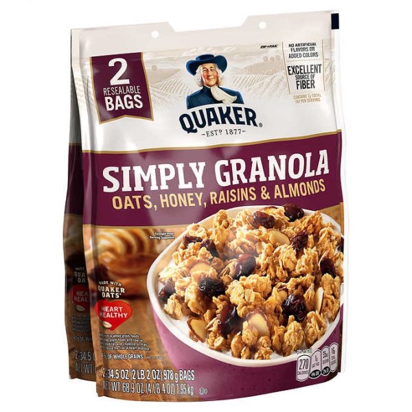 NGŨ CỐC QUAKER SIMPLY GRANOLA, (2 BAGS) Thích Xài Hàng Mỹ