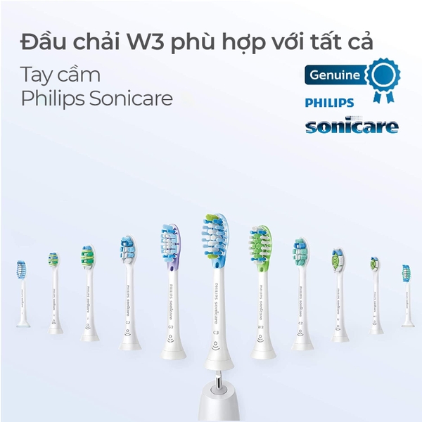 Đầu bàn chải điện Philips Sonicare W3 Premium White