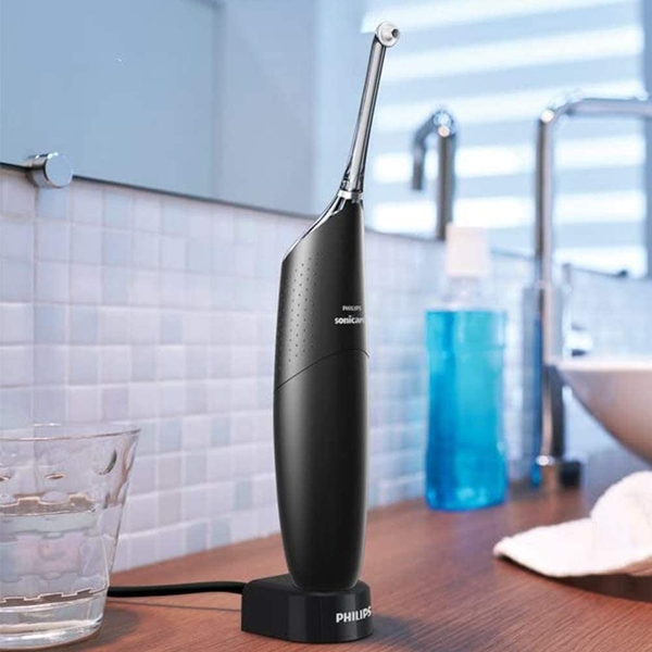 Combo bàn chải điện + tăm nước Philips ExpertClean 7300 & Philips Airfloss Ultra Black