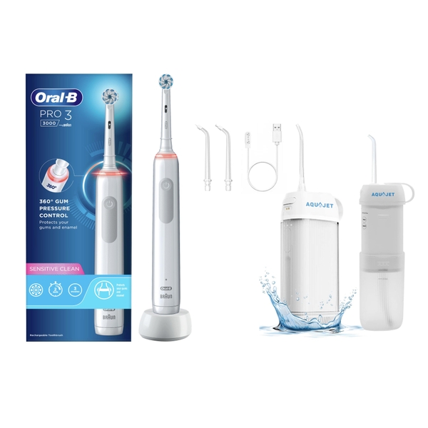 StarterKit Bàn chải điện Oral-B Pro 3 và tăm nước AquaJet Mini