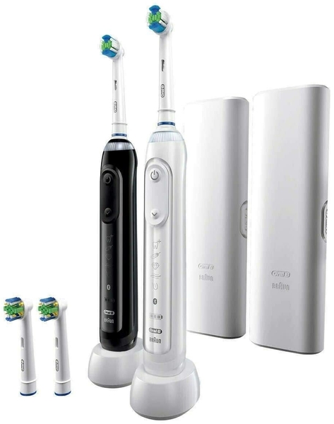 Set 2 bàn chải điện Oral-B Genius 8000 (Đen/Trắng)