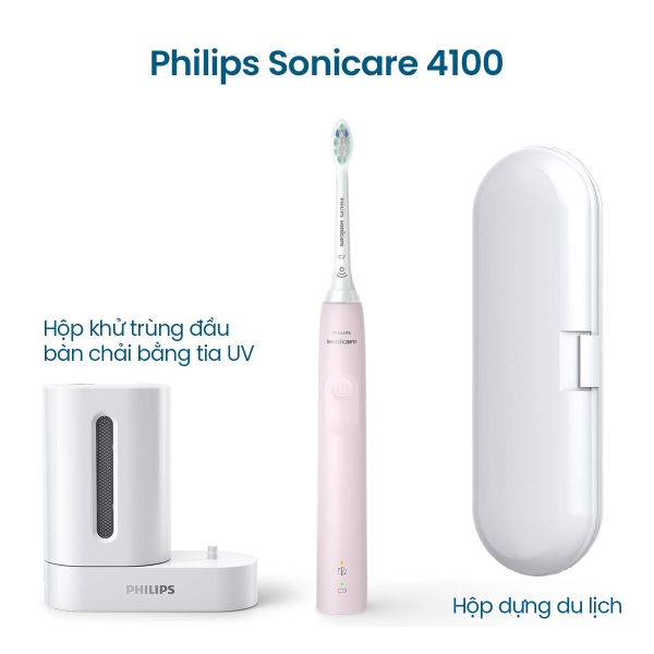 Combo Philips Sonicare 4100 trưng bày kèm Hộp khử trùng UV