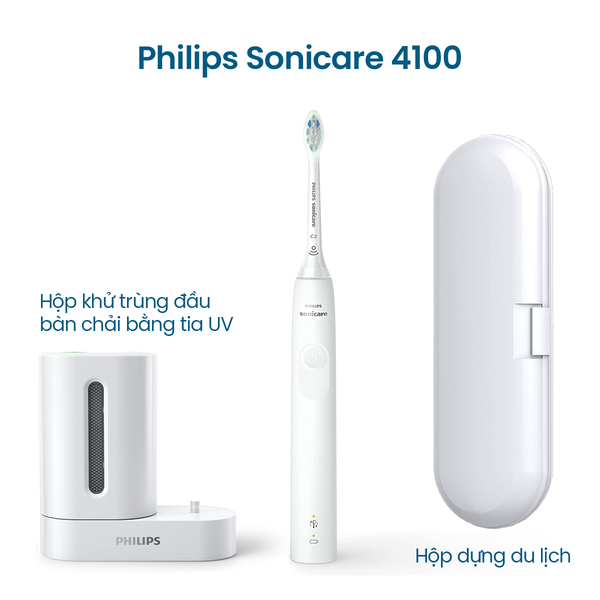 Combo Philips Sonicare 4100 trưng bày kèm Hộp khử trùng UV