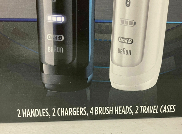 Set 2 bàn chải điện Oral-B Genius 8000 (Đen/Trắng)