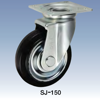 rubber-caster-swivel-with-stopper-150