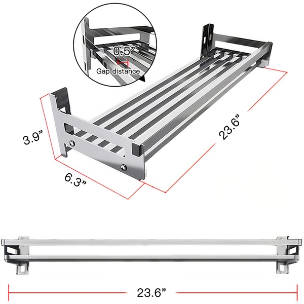 Kệ inox 1 tầng treo tường