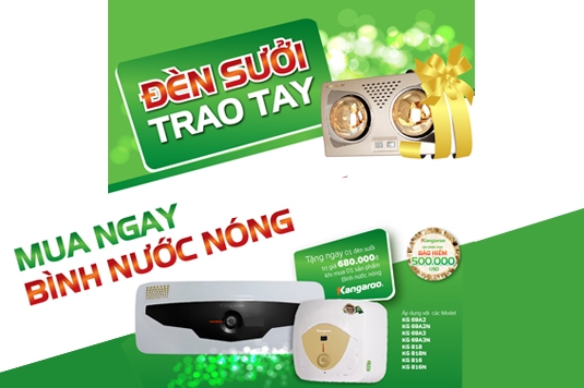 Mua Bình nước nóng, tặng ngay đèn sưởi