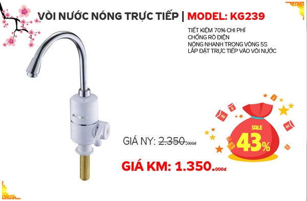 SẢN PHẨM KHUYẾN MẠI TUẦN (14 - 20/1/2019) - VÒI NƯỚC NÓNG KG239