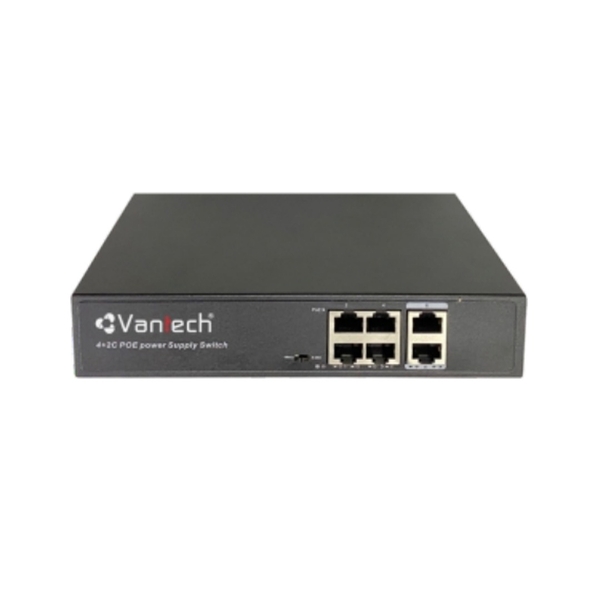 Thiết bị mạng Switch PoE VANTECH VPS-04 (4-Port, hỗ trợ cổng RJ45 PoE)