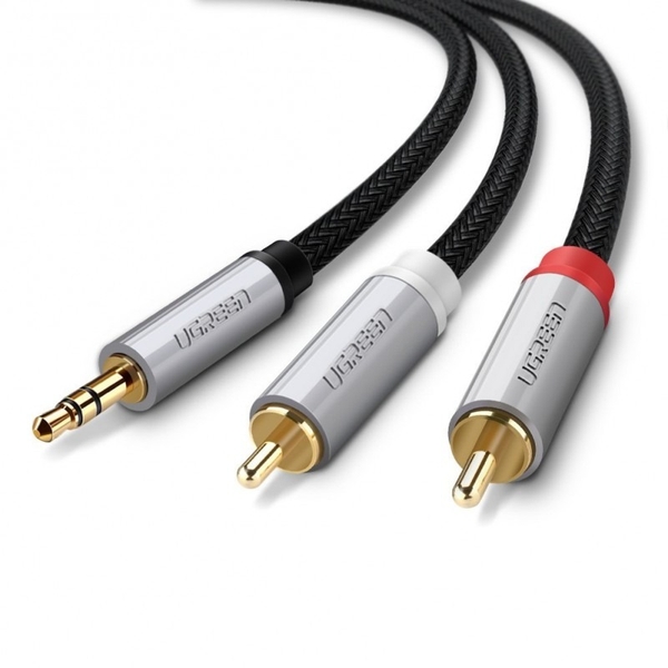 Cáp Audio 3.5mm sang 2 đầu RCA cao cấp dài 5M Ugreen 40845