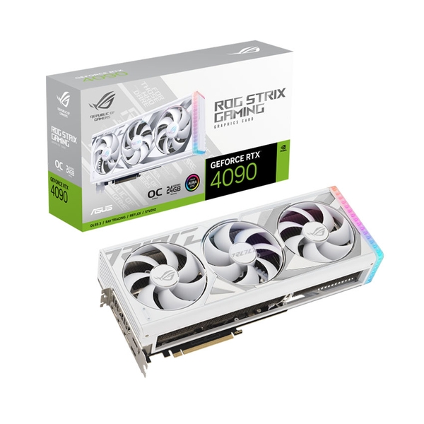 VGA Asus Rog Strix RTX 4090 OC 24GB GDDR6X White Edition (ROG-STRIX-RTX4090-O24G-WHITE)