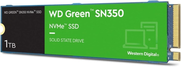 Ổ CỨNG SSD WD SN350 GREEN 1TB M.2 2280 PCIE NVME 3X4  (ĐỌC 3200MB/S - GHI 2500MB/S) - (WDS100T3G0C)