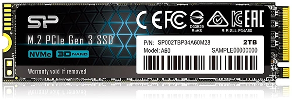 Ổ cứng Silicon Power 2TB NVMe M.2 PCIe Gen3x4 2280 SSD Solid State Drive (SP002TBP34A60M28)