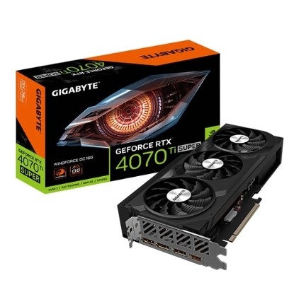 VGA Gigabyte GeForce RTX 4070 Ti Super Windforce OC 16G GDDR6X GV-N407TSWF3OC-16GD