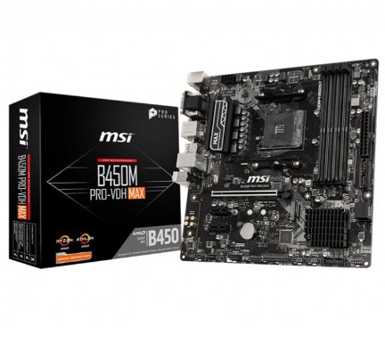 MAINBOARD MSI B450M PRO VDH MAX (AMD B450, SOCKET AM4, M-ATX, 4 KHE RAM DDR4)