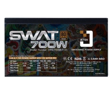 Nguồn Máy TÍnh Jetek SWAT 700 /700W (2 Dây CPU)
