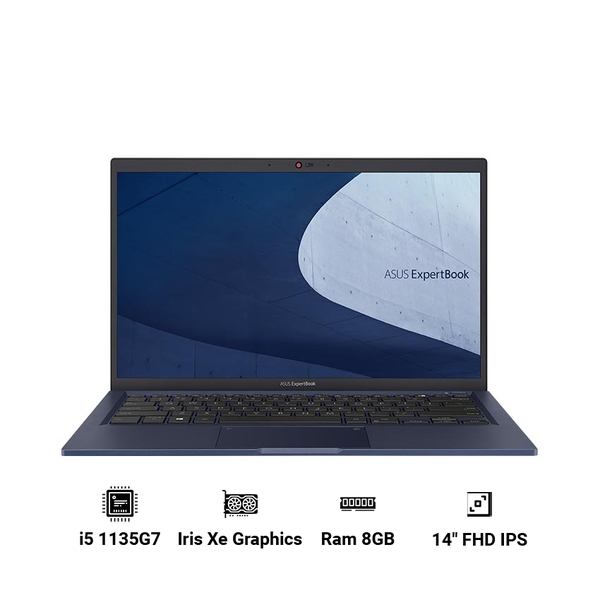 NB Asus B1400CEAE-EK3724 (I5-1135G7/8GB/256GB SSD/UMA/14.0FHD/FP/Chuột/Endless/Đen/2YW)