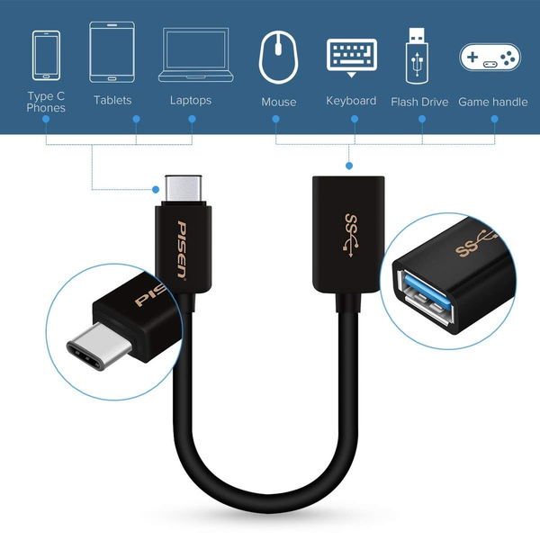 Cáp chuyển OTG Type-C USB3.0 PISEN MU11-150