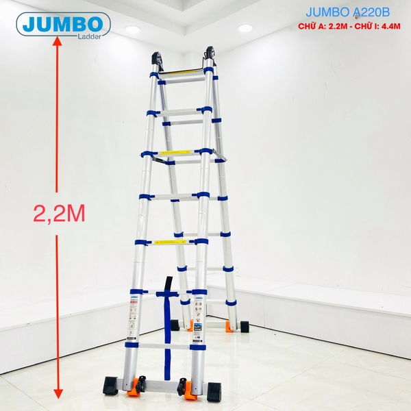 Thang rút nhôm chữ A cao cấp JUMBO A220B