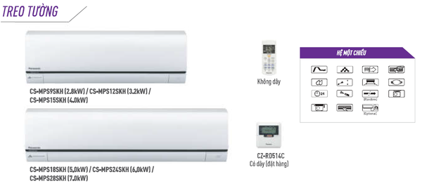 Dàn lạnh treo tường Multi Inverter Panasonic CS-MPS15SKH (4.0kW) - 1.75HP