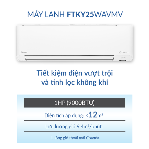 Máy lạnh Daikin Inverter FTKY25WAVMV - 1.0HP