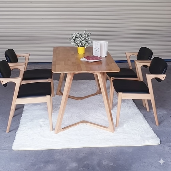 Bộ Bàn Ăn Gỗ Kai Z Ảnh Thực Tế Tại Nhà Khách