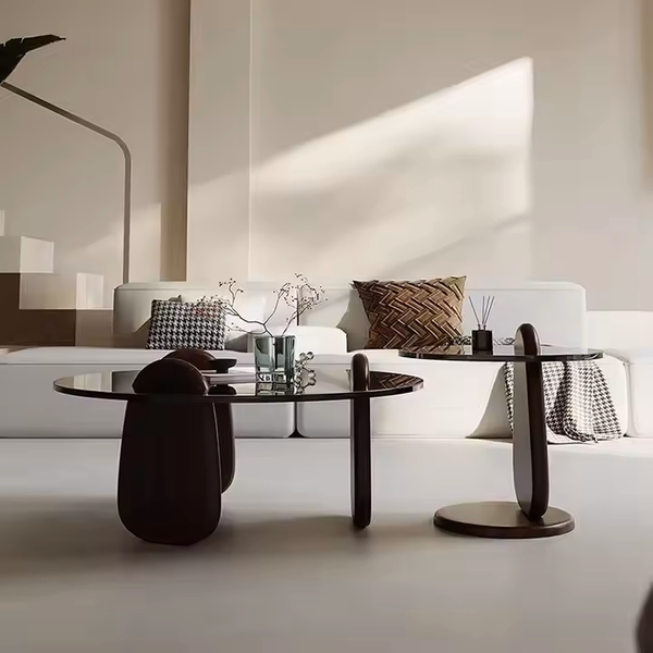 Bàn trà đôi Roman phong cách nhật trong phòng khách nhỏ