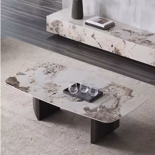 Bàn trà mặt đá ceramic minotti hình chữ nhật - kích thước nhỏ gọn