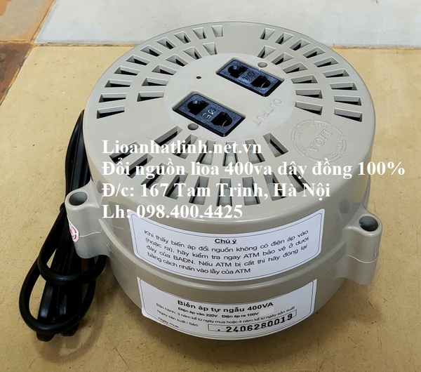 BỘ ĐỔI NGUỒN LIOA 400VA - 400W DÂY ĐỒNG 100%